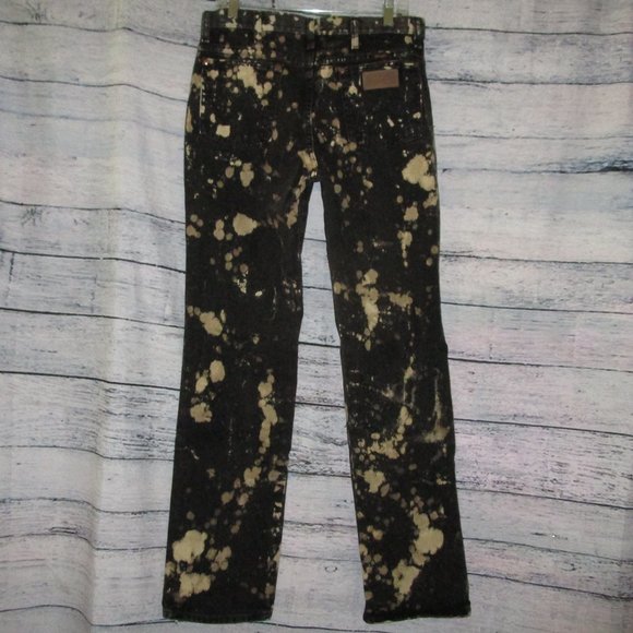 WRANGLER Vintage W32 Black Bleached Denim Jeans
